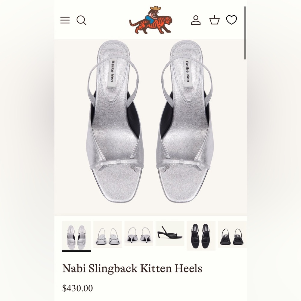 Reike Nen Nabi Slingback Kitten Heels in Silver - Picture 4 of 7